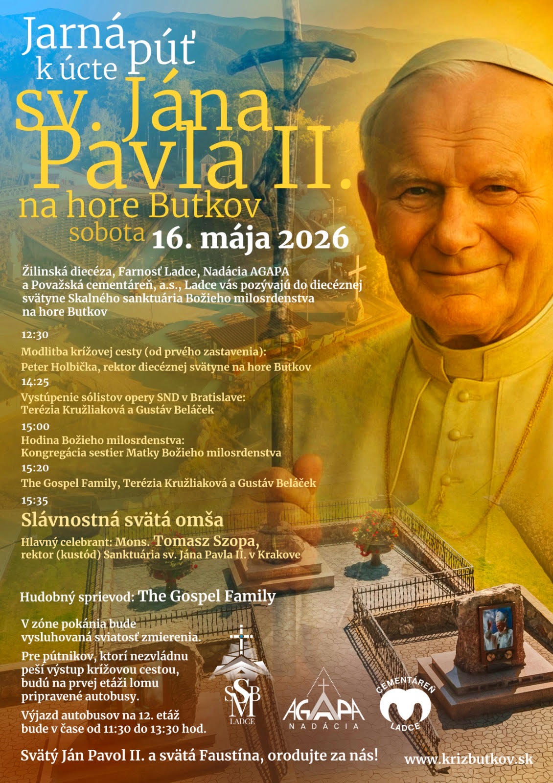 Plagát: Jarná púť k sv. Jánovi Pavlovi II.
