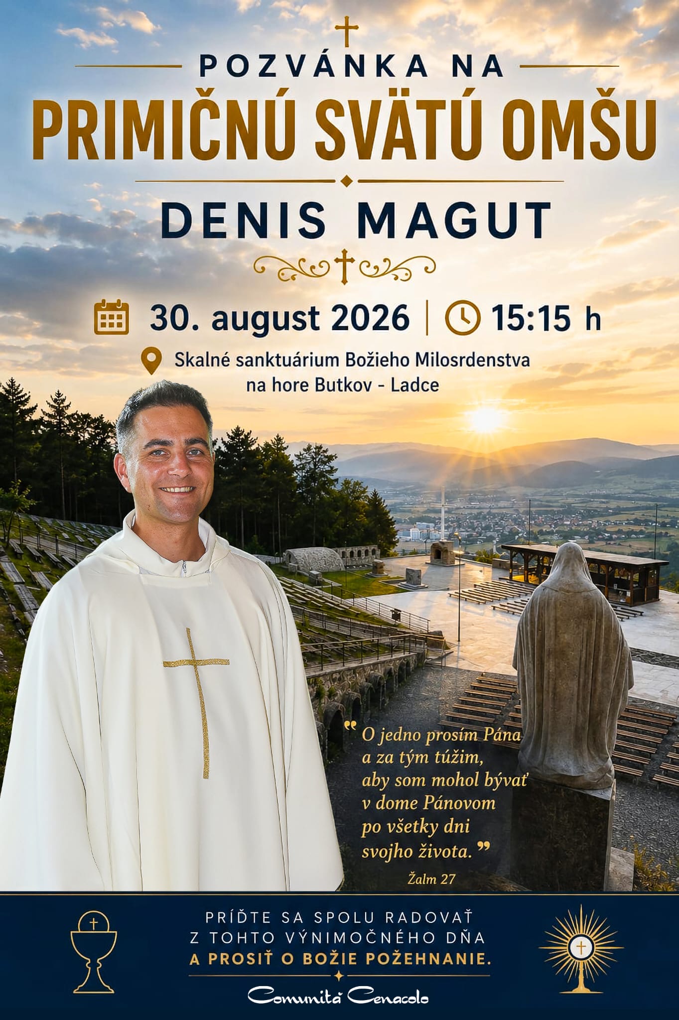 Plagát: Primicíjna svätá omša Denisa Maguta